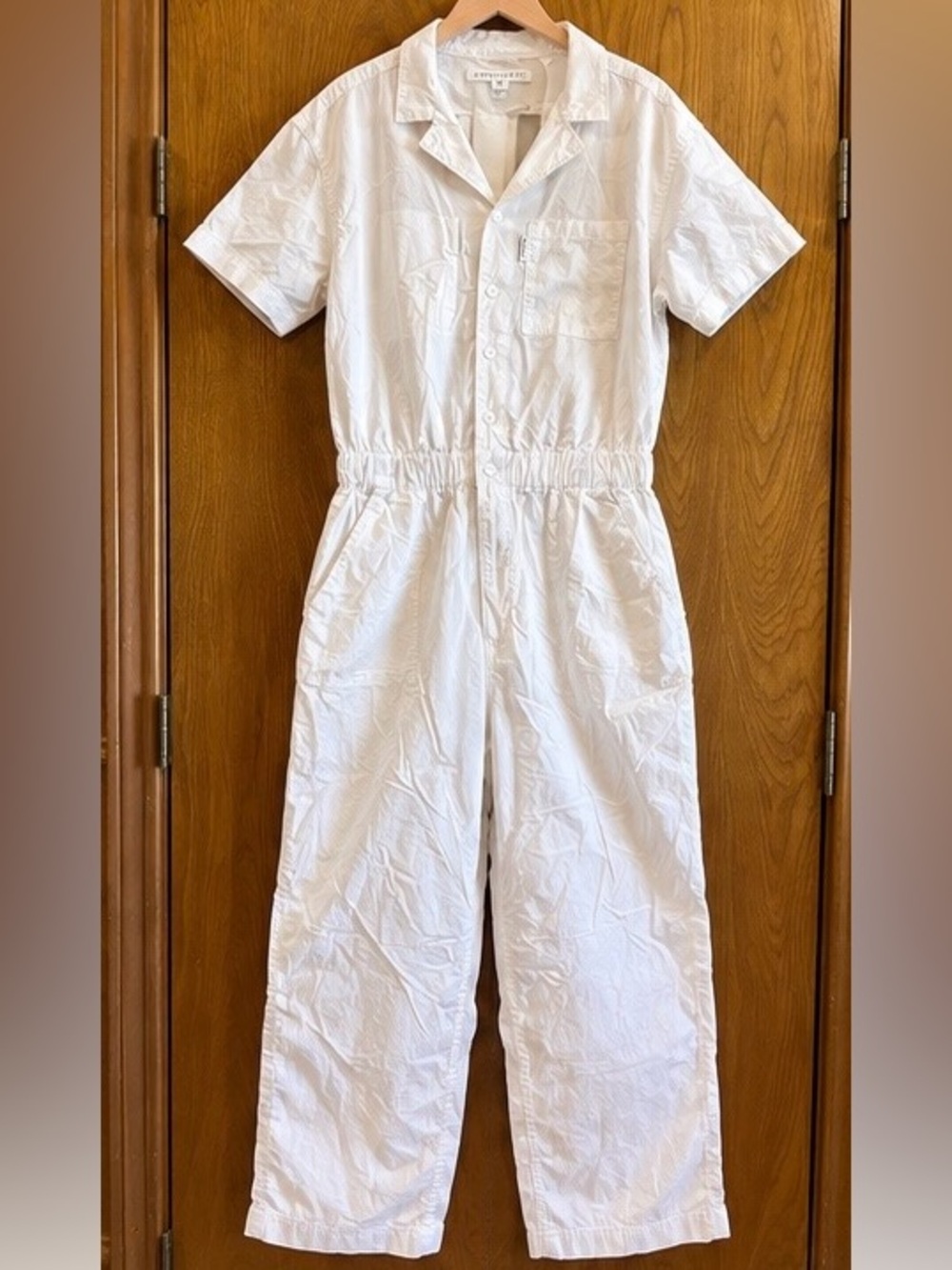 NWT Sanctuary White Utility Jumpsuit Short Sleeve Wide Leg M